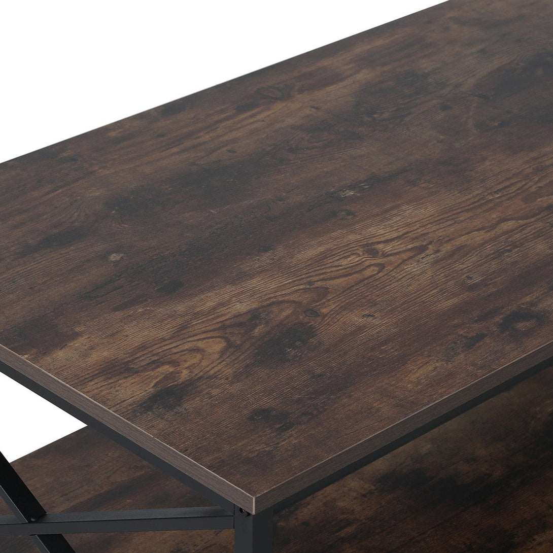 Rustic Black Rectangle Chad Rectangle Coffee Table - Rustic Brown + Black – Treasurebox