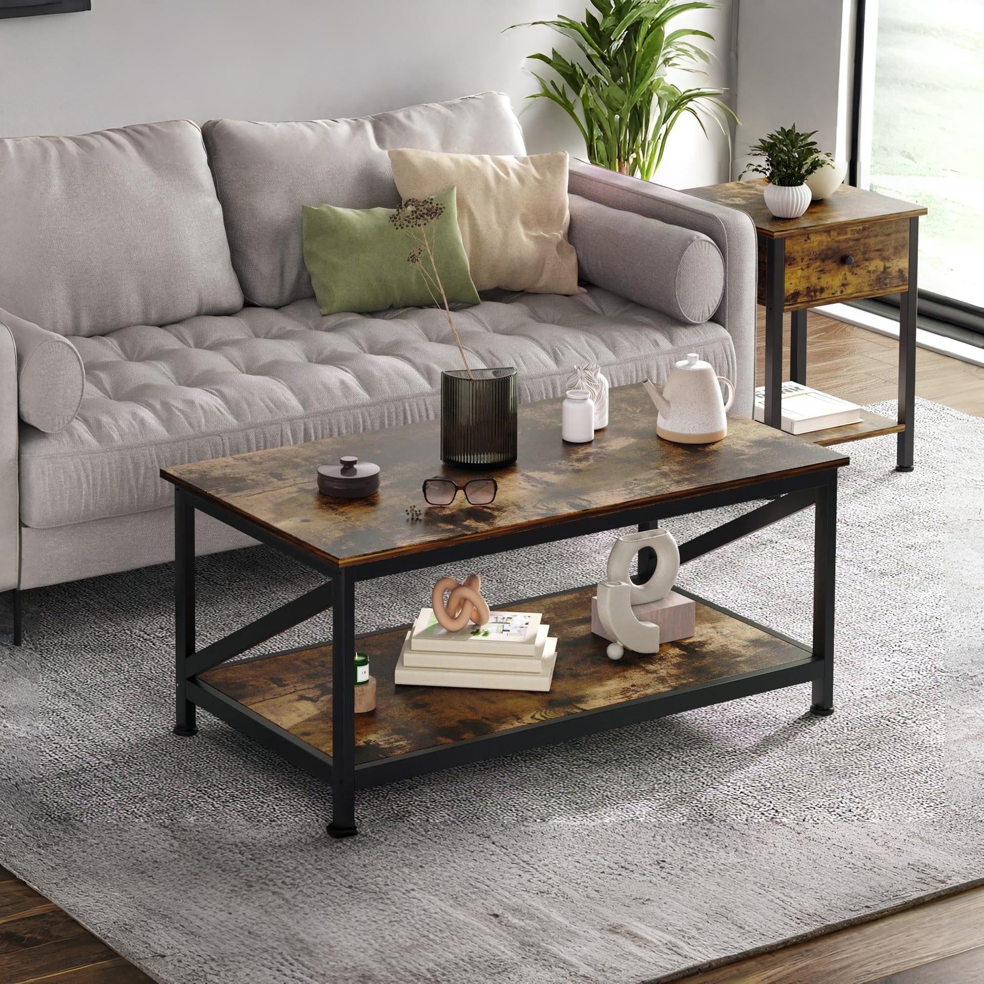 Atlas 1m Coffee Table - Rustic Brown | Stylish & Functional
