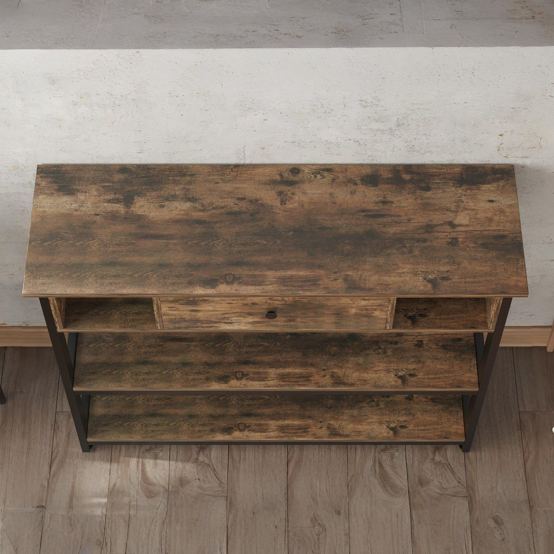 Atlas 1m Console Table with Drawer - Rustic Brown – Treasurebox