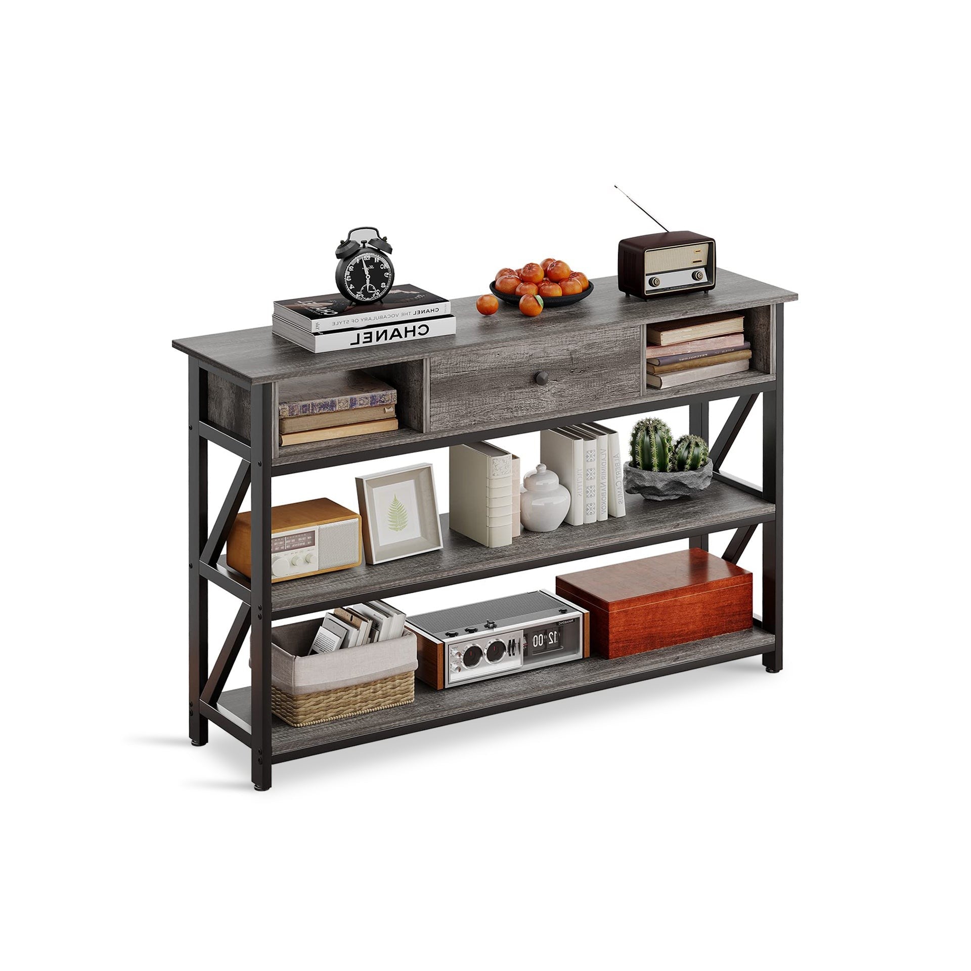 Atlas 1.2m Console Table with Drawer - Gray Oak – Treasurebox
