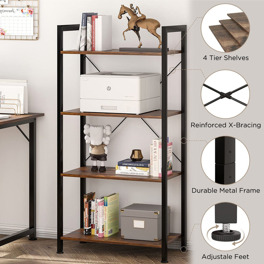 Book Shelf, Tall Bookshelf With Storage Shelves, Free Standing Bookshelves Modern Display Shelf Books Cds Plants Small Bookshelf Bedroom Home Office