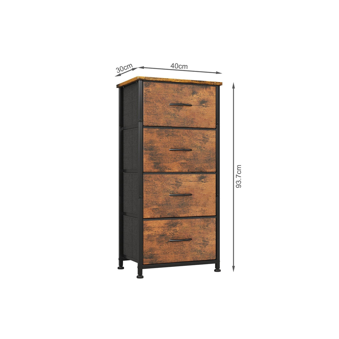 Hailey 4 Drawers Tallboy - Rustic Brown | Stylish Storage – Treasurebox