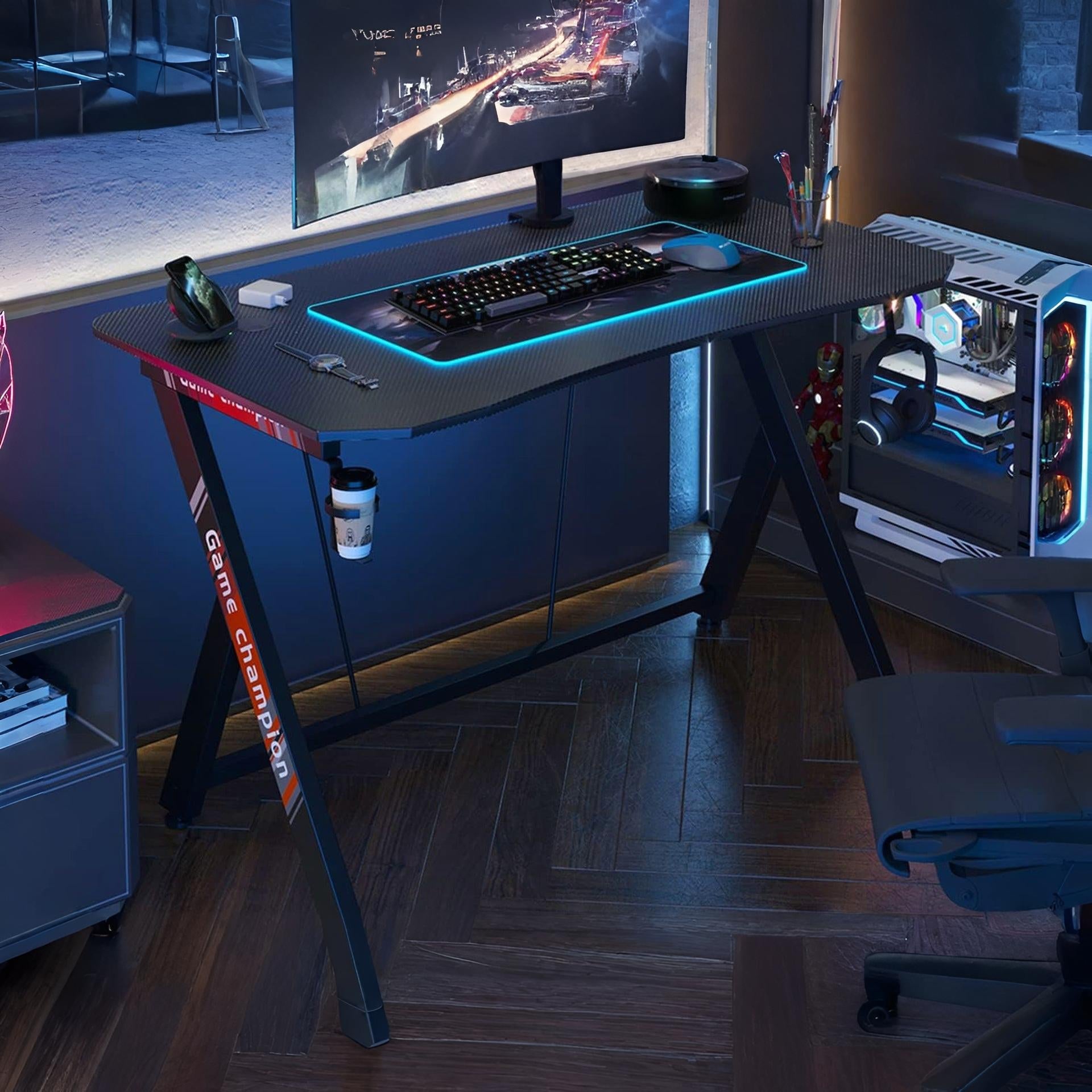 Carson 120cm Gaming Desk - Carbon Black | Sleek Design – Treasurebox
