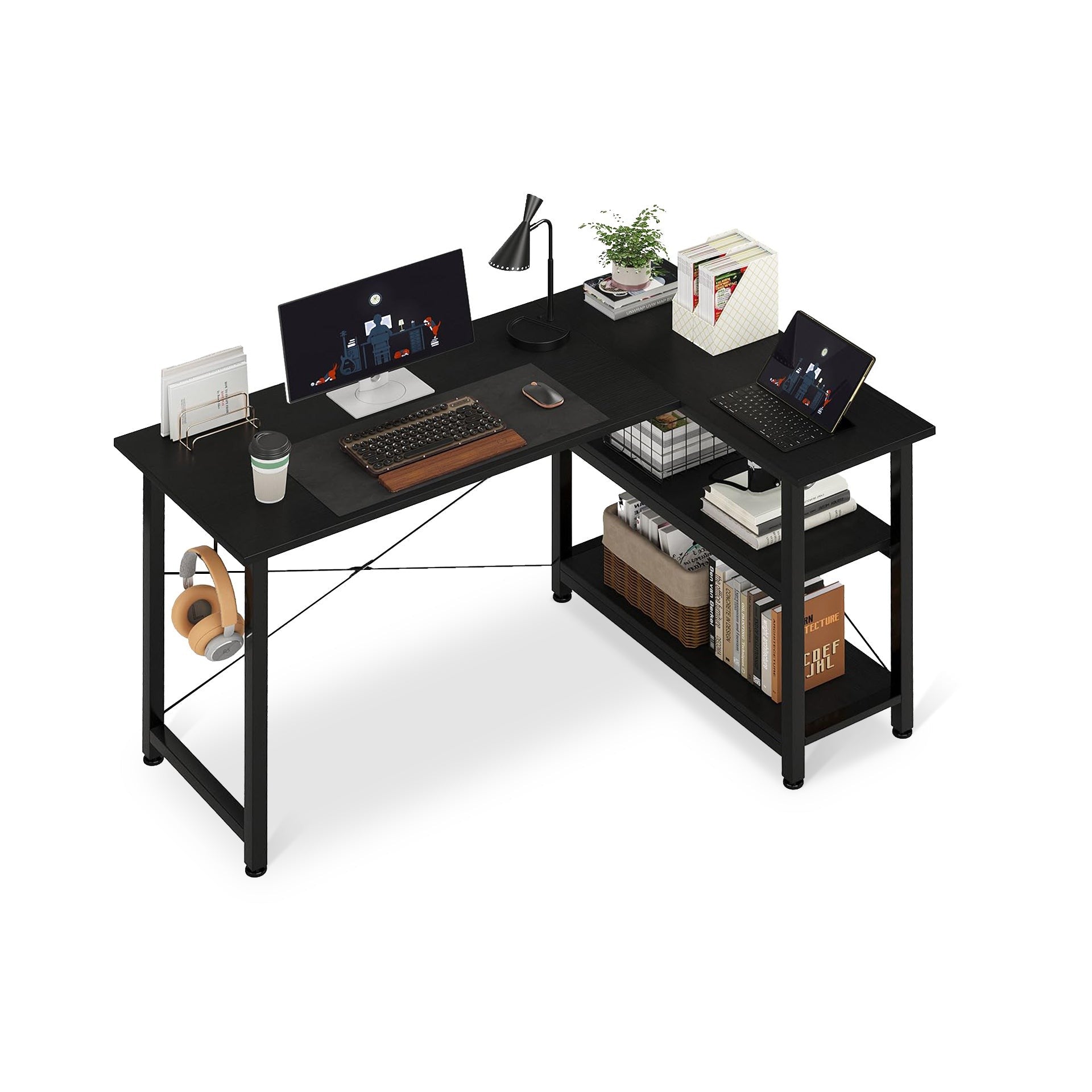 Omar Computer Corner Desk - Black – Treasurebox