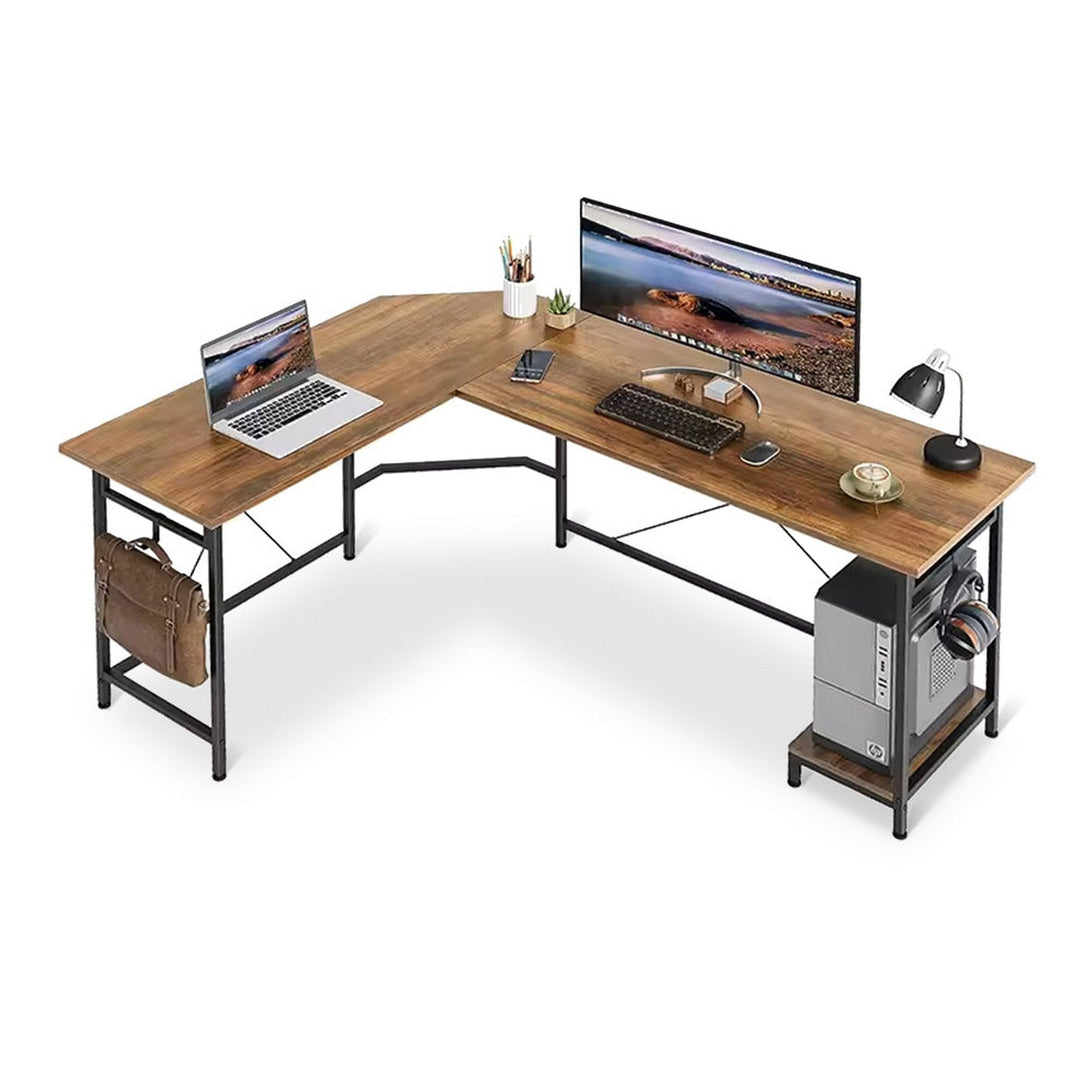 Niko Computer Corner Desk - Rustic Brown | Comfort & Style – Treasurebox