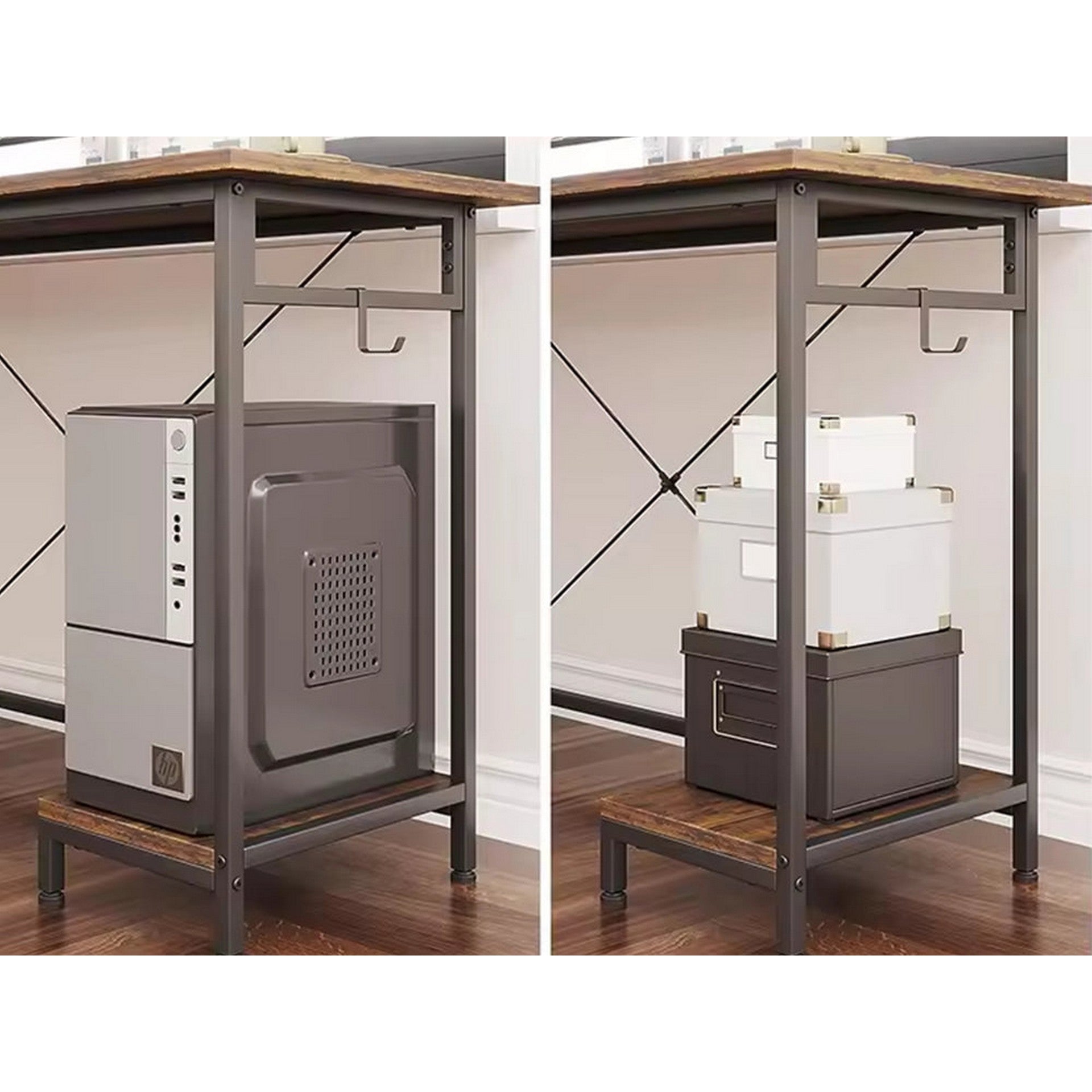 Niko Computer Corner Desk - Rustic Brown | Comfort & Style – Treasurebox