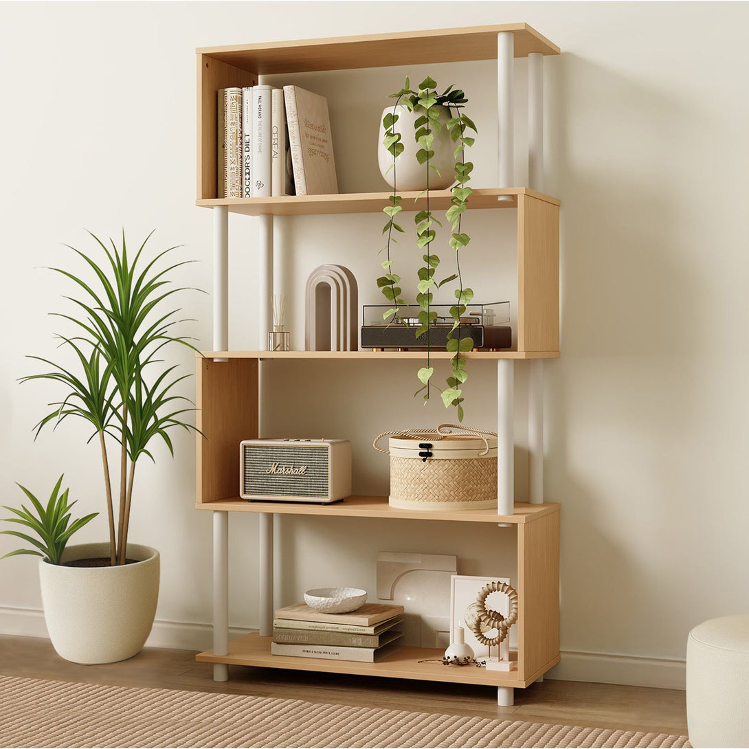 Petone 5 Tier Flexi Storage Rack - Maple + White – Treasurebox