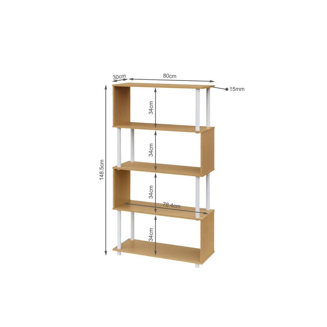 Petone 5 Tier Flexi Storage Rack - Maple + White – Treasurebox