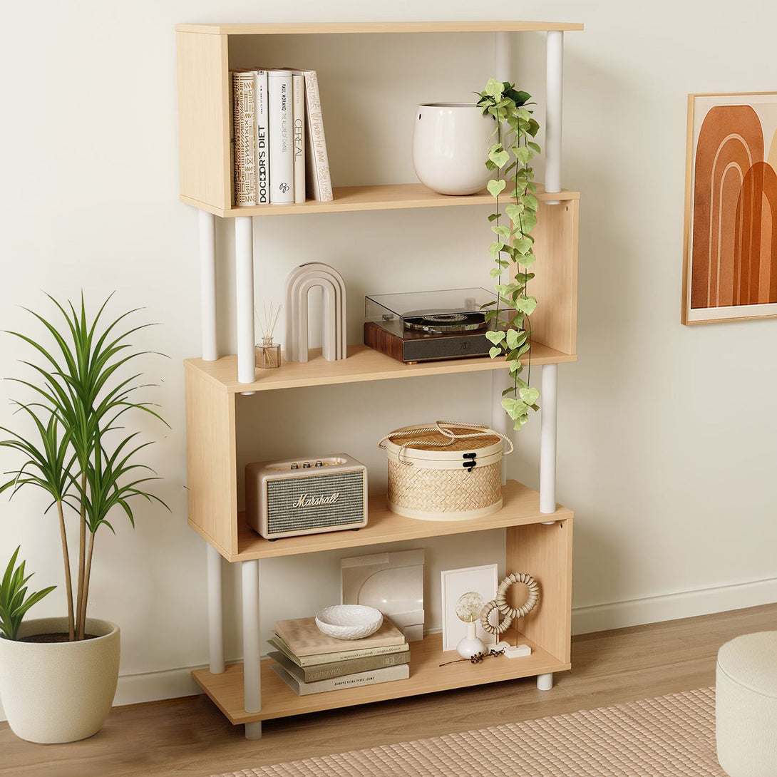 Petone 5 Tier Flexi Storage Rack - Maple + White – Treasurebox