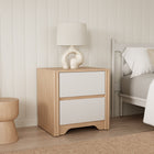 Harlee Bedside Table - Oak + White
