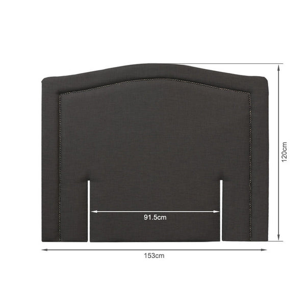 WINSTON Upholstered Headboard Queen - BLACK