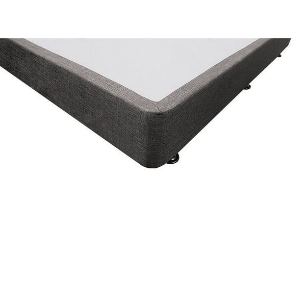 CHARLES Fabric Queen Bed Base 4 Drawers - SLATE