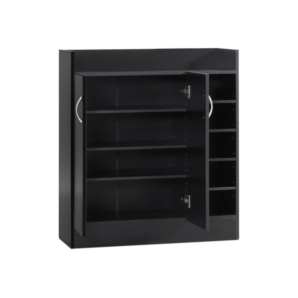 Maui 2 Door Shoe Cabinet Storage Rack - Black