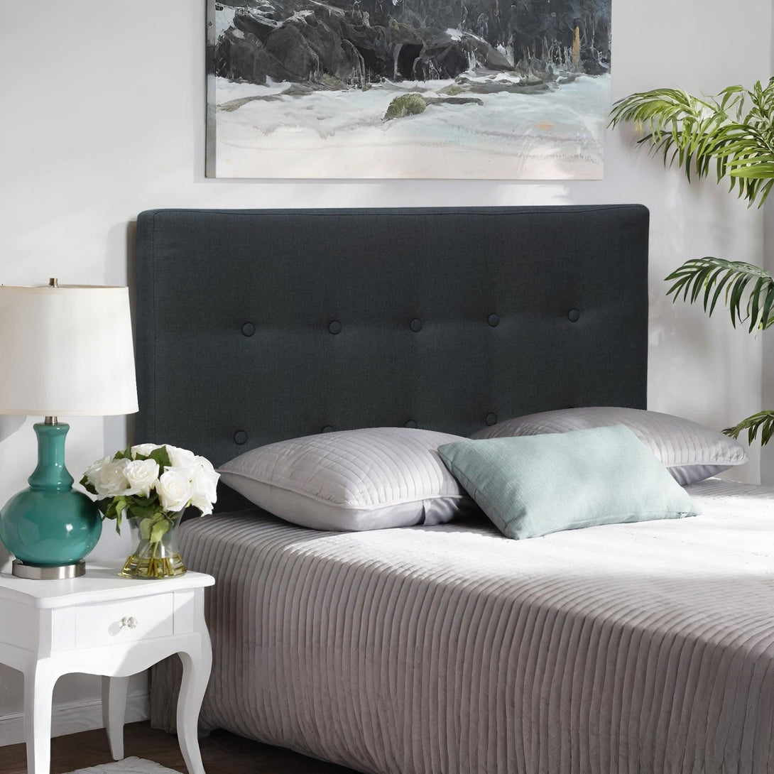 Susan King Single Fabric Upholstered Headboard - Black