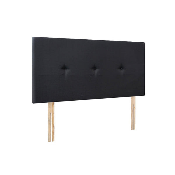 MORGAN Upholstered Headboard Double - BLACK