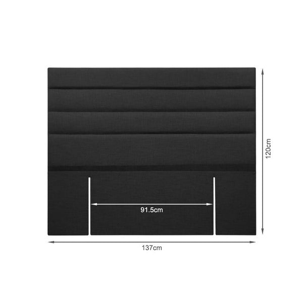 WENDY Upholstered Headboard Double - BLACK