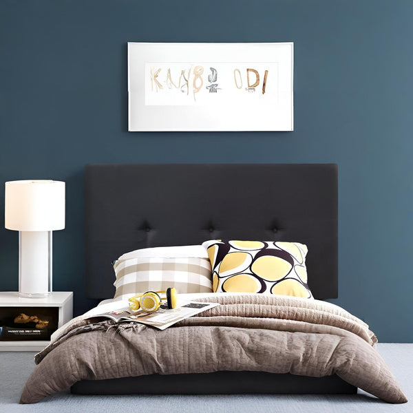 MORGAN Upholstered Headboard King Single - BLACK