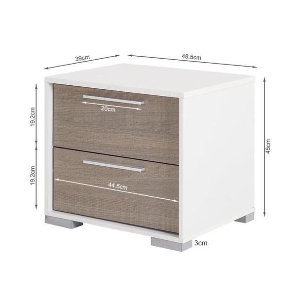 Waipoua Bedside Table Nightstand - Grey Oak