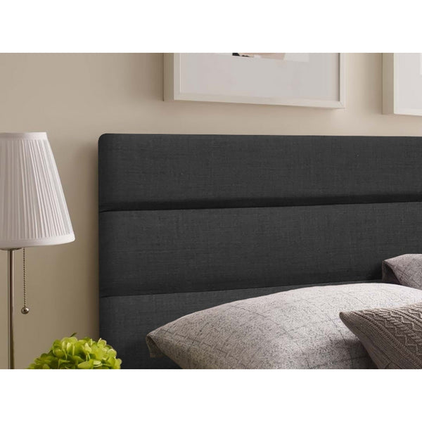WENDY Upholstered Headboard King Single - BLACK