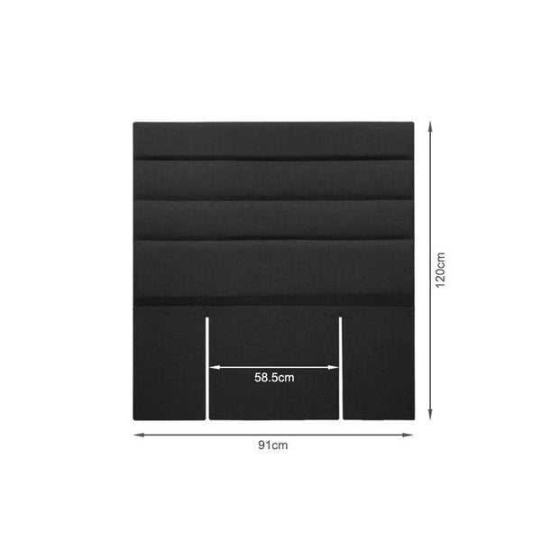 WENDY Upholstered Headboard Single - BLACK