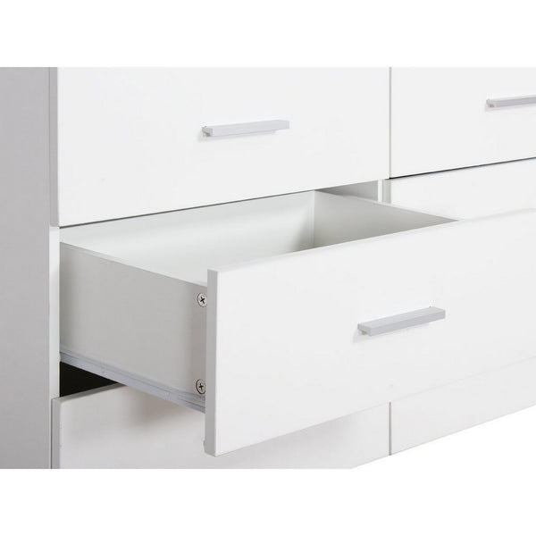 GARRETT Low Boy 8 Drawer Chest Dresser - WHITE