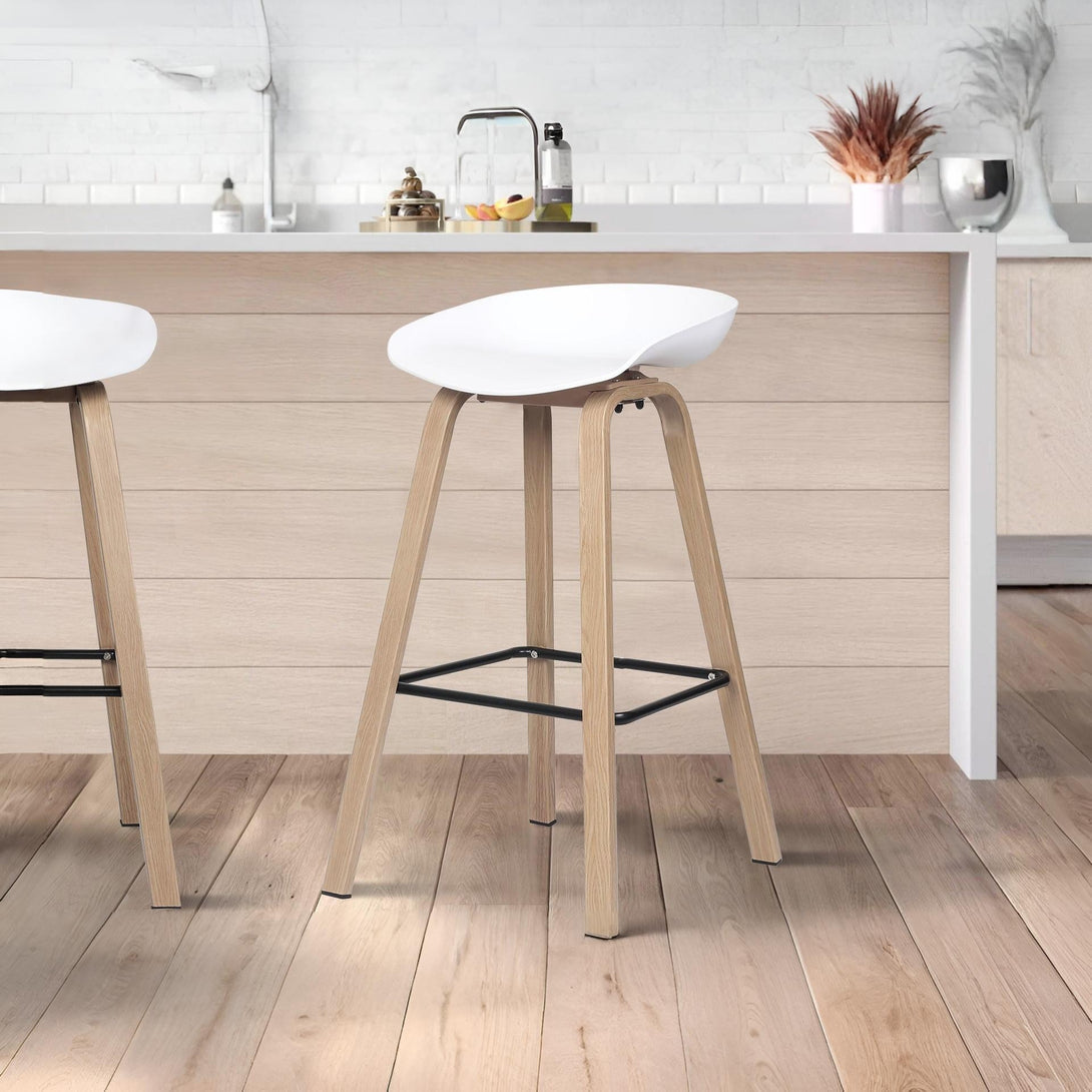 Kai Bar Stool Metal Barstool 75cm - White
