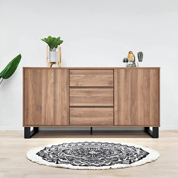 Frohna Sideboard Buffet Table with 3 Drawers - Walnut