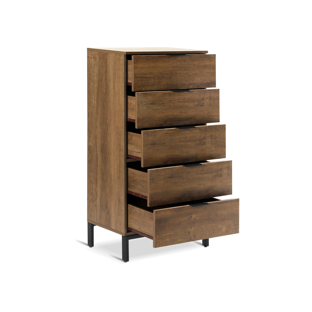 Ocala Tallboy 5 Drawer Chest Dresser - Walnut