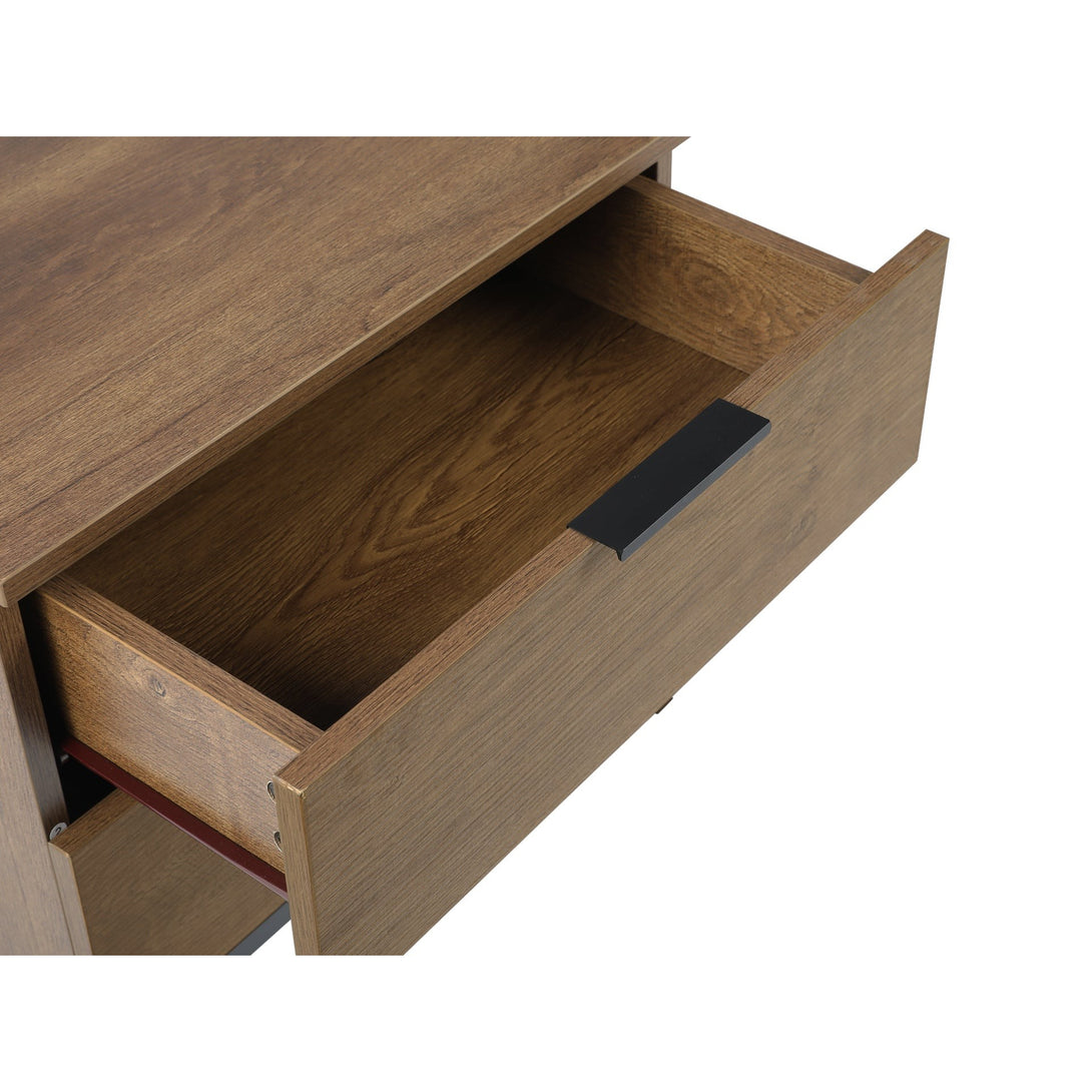 Ocala Wooden Bedside Table - Walnut