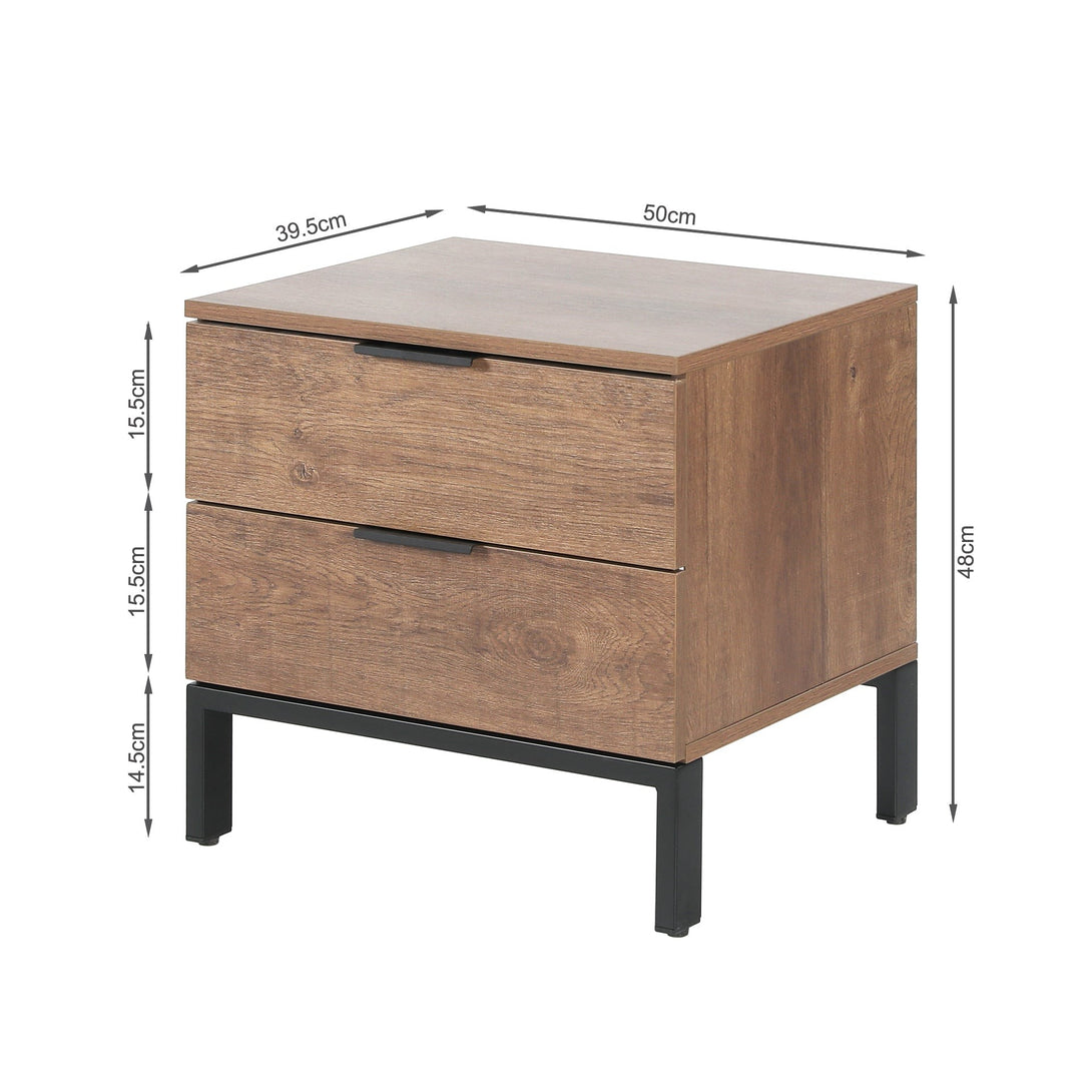 Ocala Wooden Bedside Table - Walnut