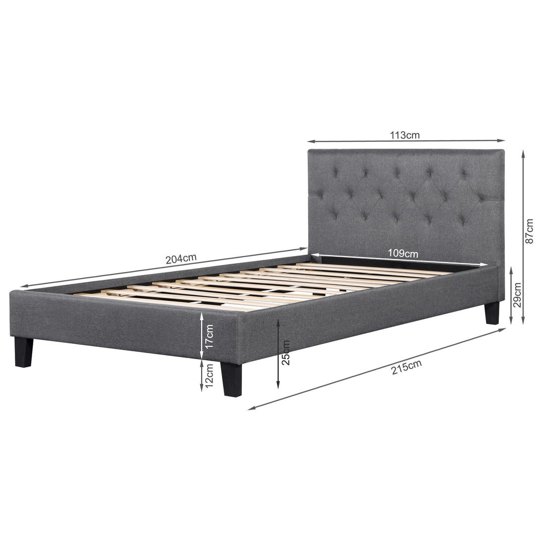 Blane King Single Bed Frame - Dark Grey