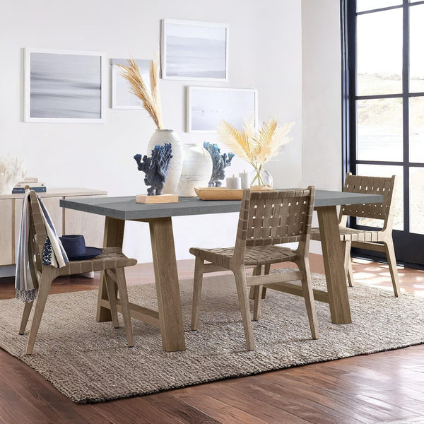 Tommie 1.8M Rectangular Dining Table - Cement + Oak