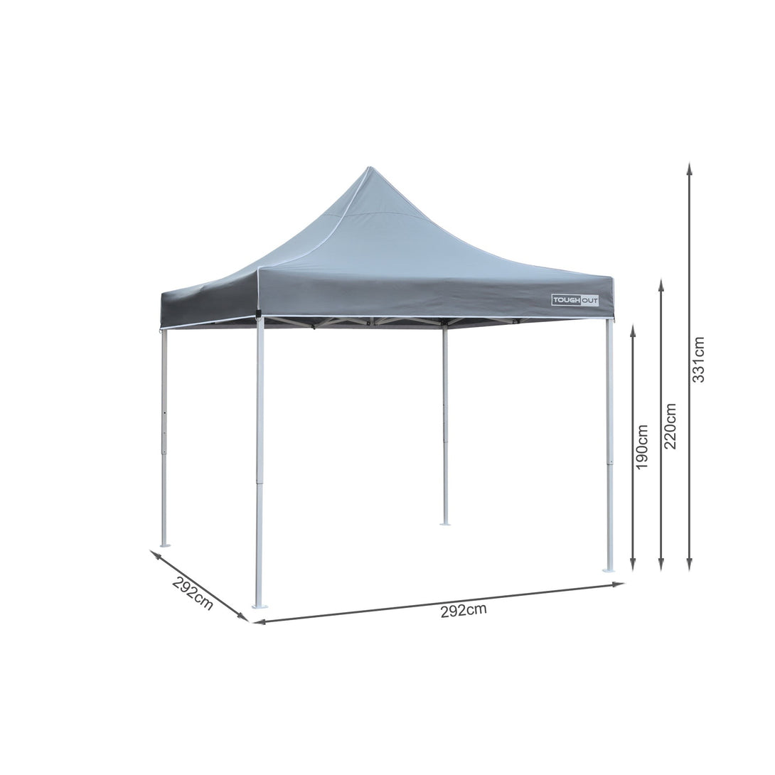 Toughout Thunderstorm Gazebo 3 x 3m - Grey