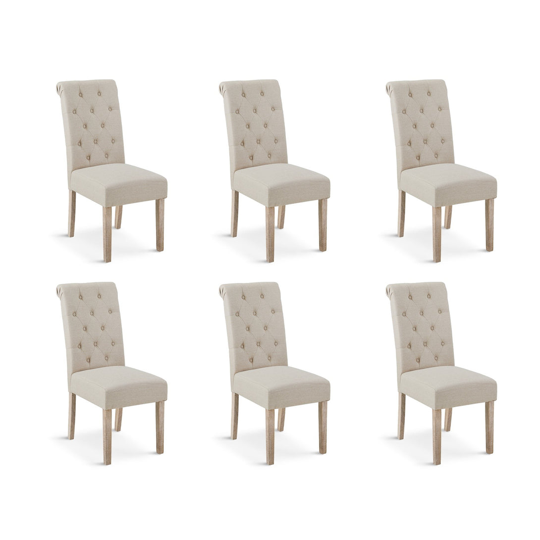Zoey 6 Piece Upholstered Dining Chair - Beige
