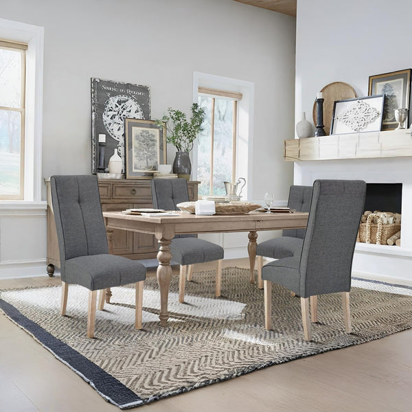 Gianna 4 Piece Upholstered Dining Chair - Dark Grey
