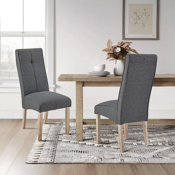 Gianna Upholstered Dining Chair - Set of 2 - Dark Grey