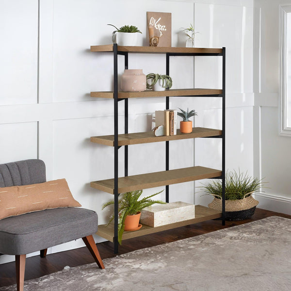 Rukwa Wooden Bookshelf 160cm - Oak