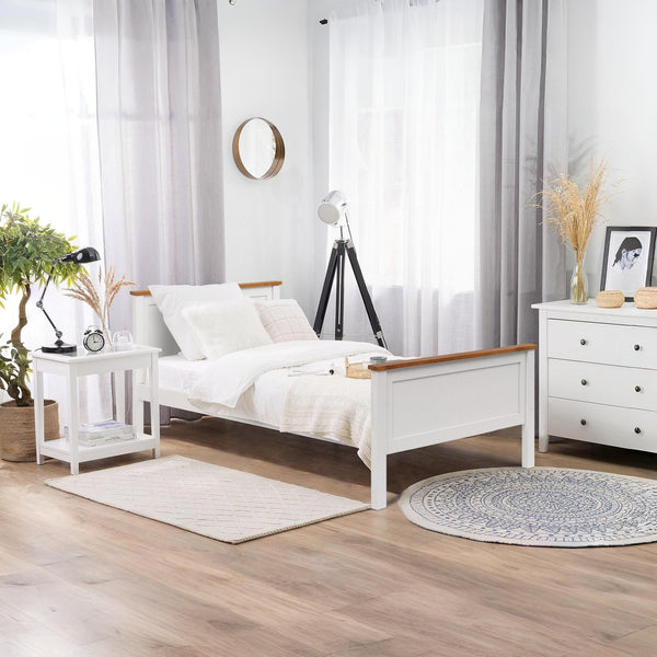 Kamet Single Wooden Bed Frame - White