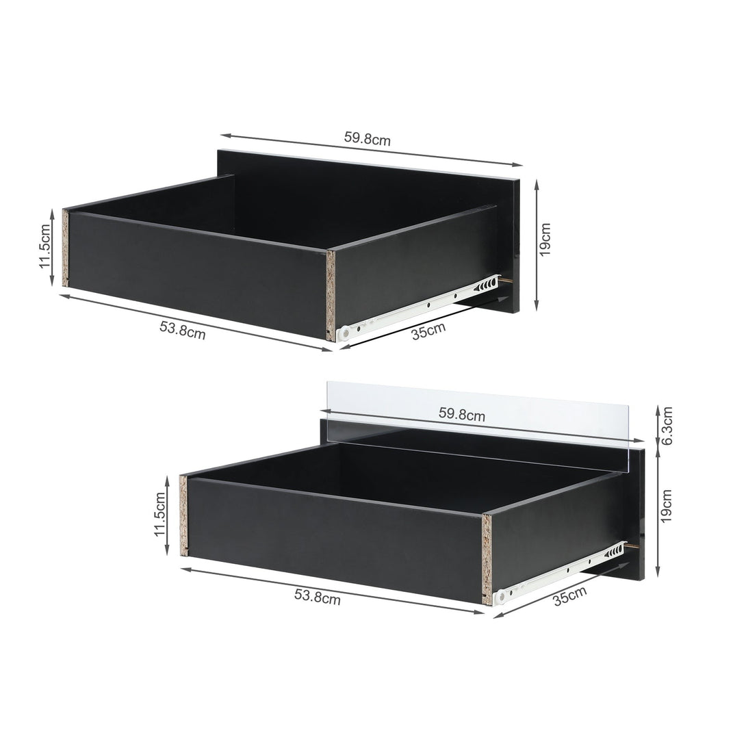 Zion LED Bedside Table - Black