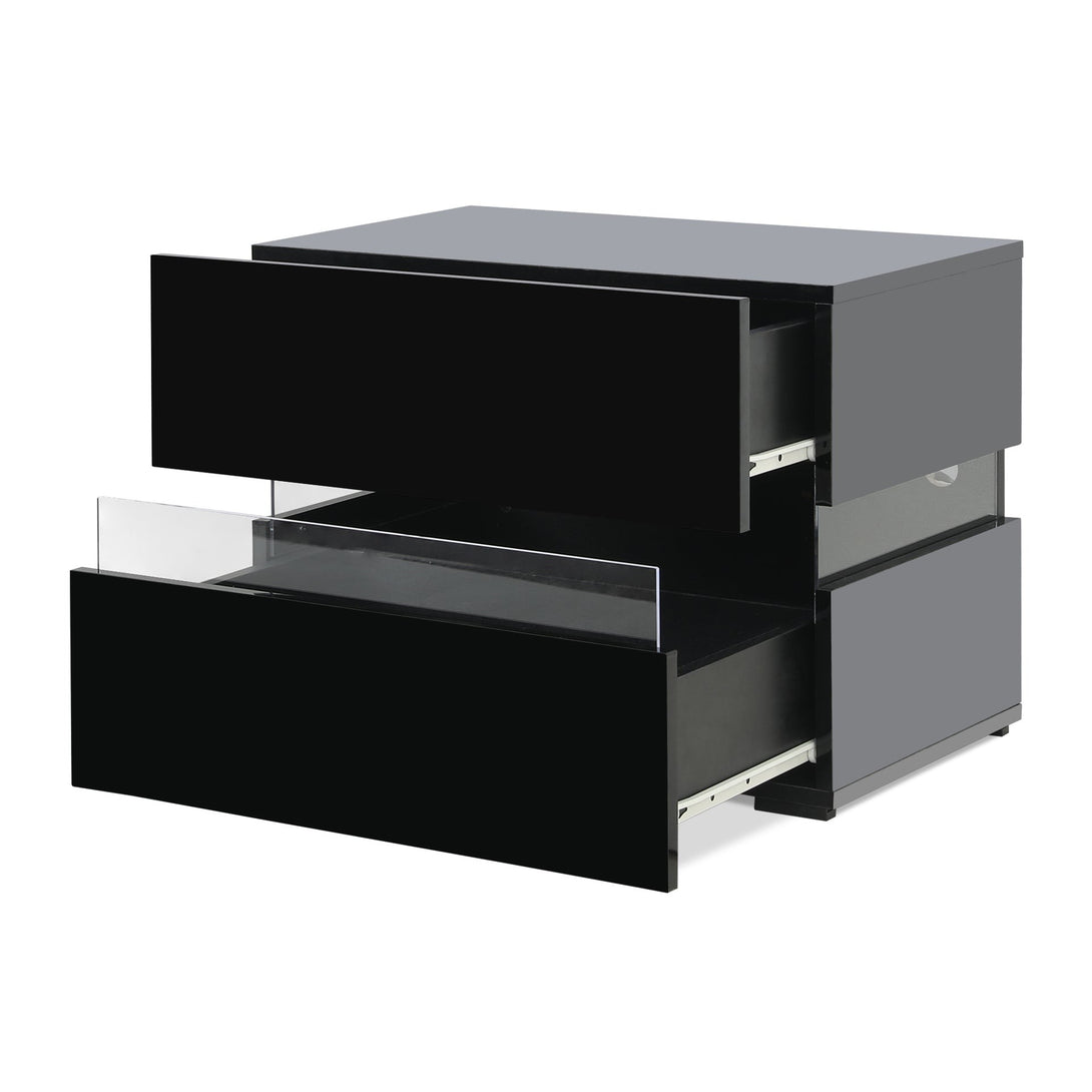 Zion LED Bedside Table - Black