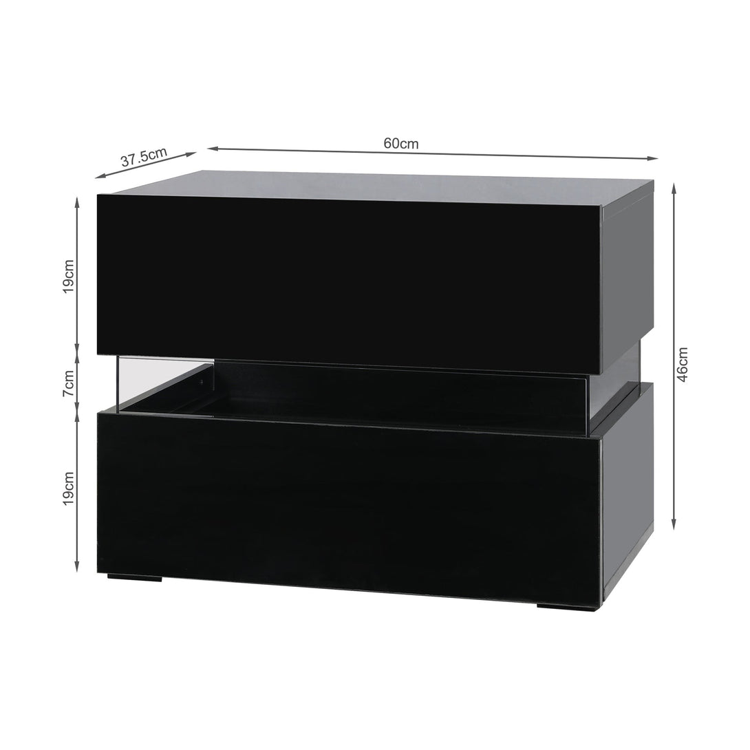 Zion LED Bedside Table - Black