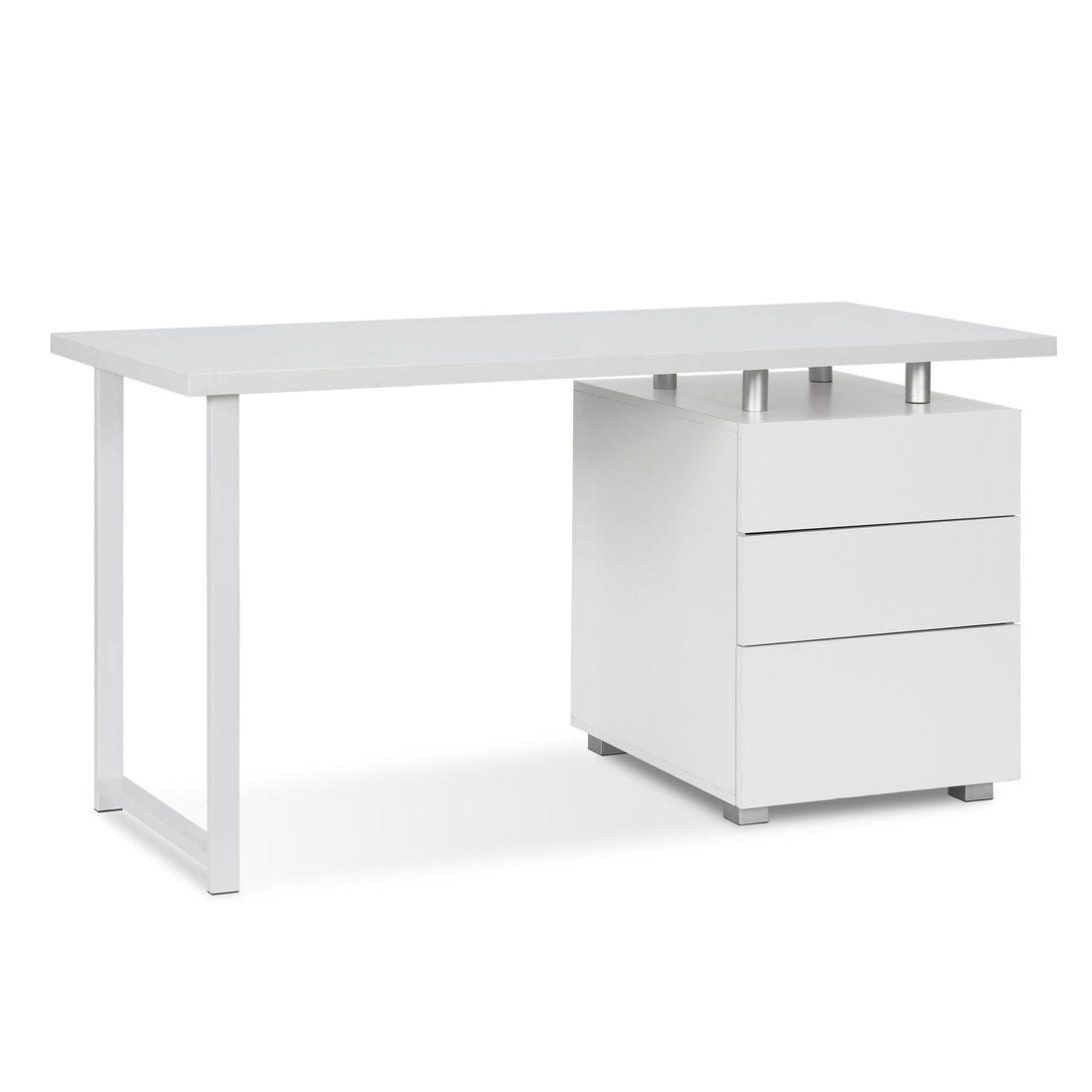 Karter Computer Desk with Drawers - White