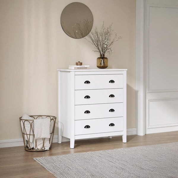 Congo 4 Drawers Tallboy - White