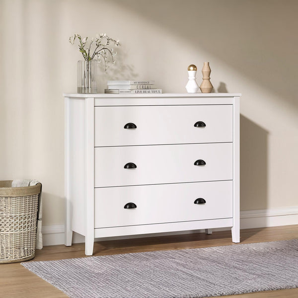 Congo 3 Drawers Tallboy - White