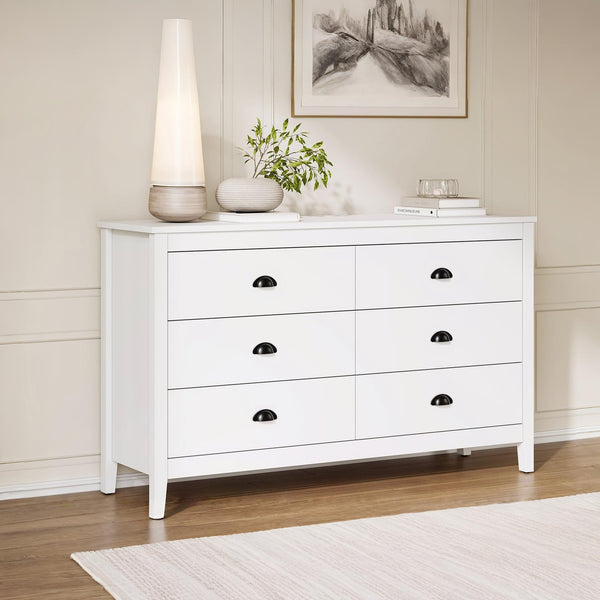 Congo 6 Drawers Low Boy - White