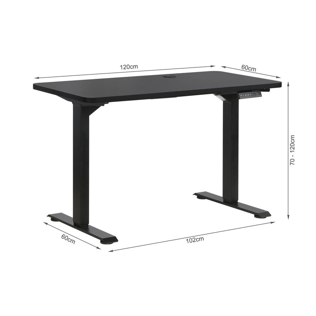 Bennie 120cm Dual Motor Electric Standing Desk - Black