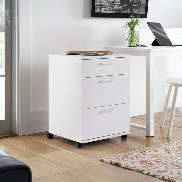 Nakia 3 Drawer Filing Cabinet - White