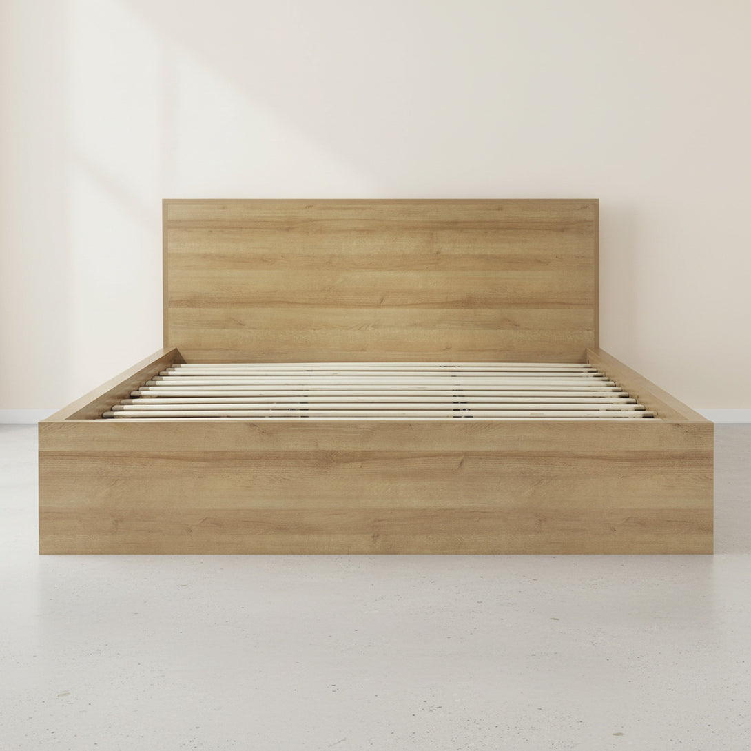 Harris Super King Bed Frame with Storage - Oak