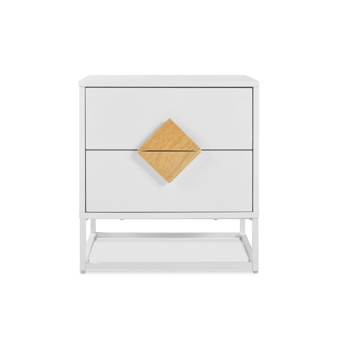 Alaska Wooden Bedside Table - White