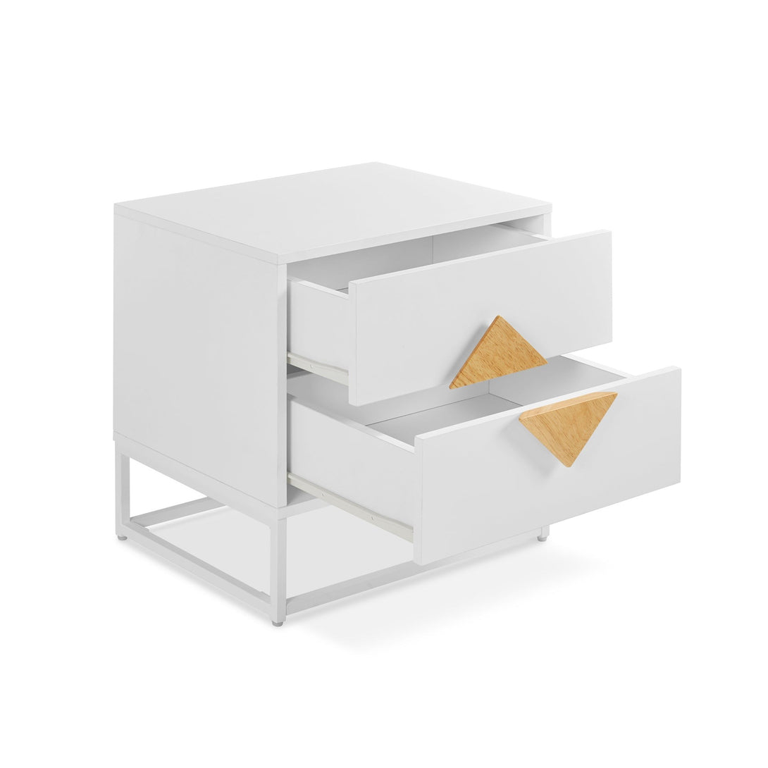Alaska Wooden Bedside Table - White